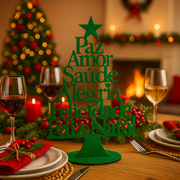 Árvore Natal Palavras 15cm x 11cm- Verde