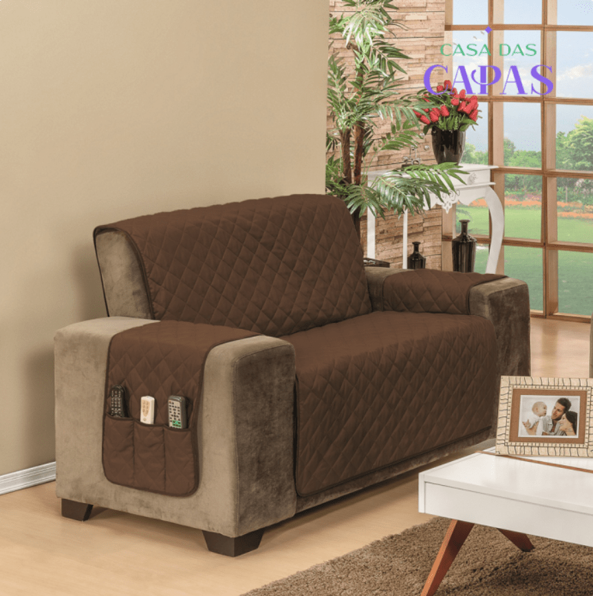 Protetor de Sofá Dupla Face Cáqui-Marrom