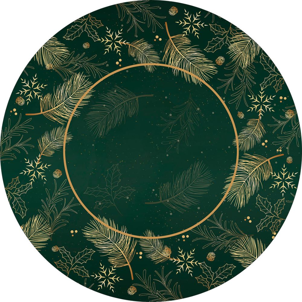 Toalha de Mesa Natal Verde e Dourado-Vários Tamanhos