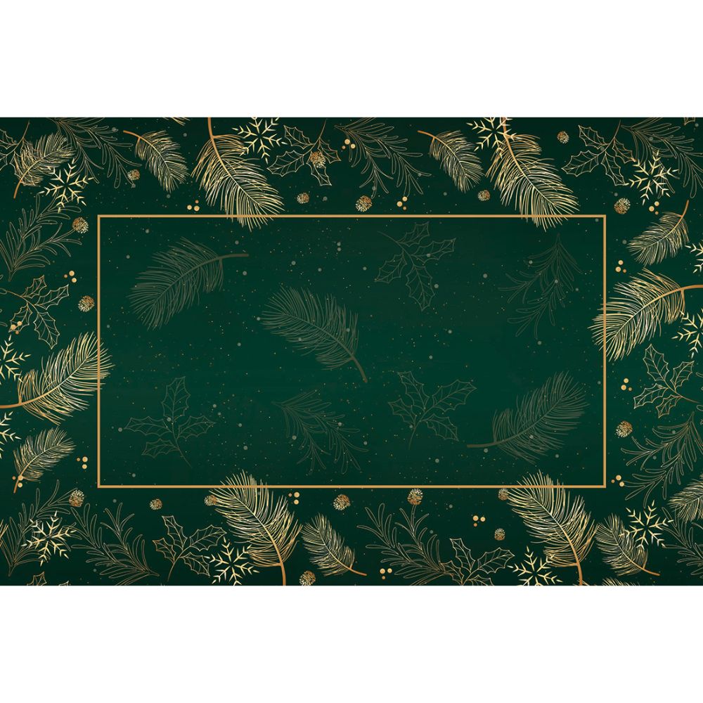 Toalha de Mesa Natal Verde e Dourado-Vários Tamanhos