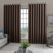 Cortina Voil com Blackout Tecido - Marrom