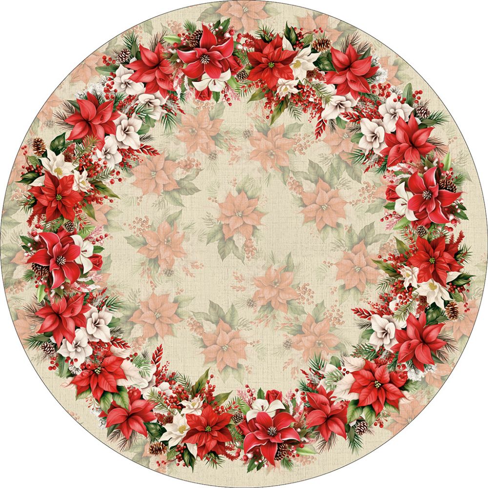 Toalha de Mesa Natal Poinsettia-Vários Tamanhos