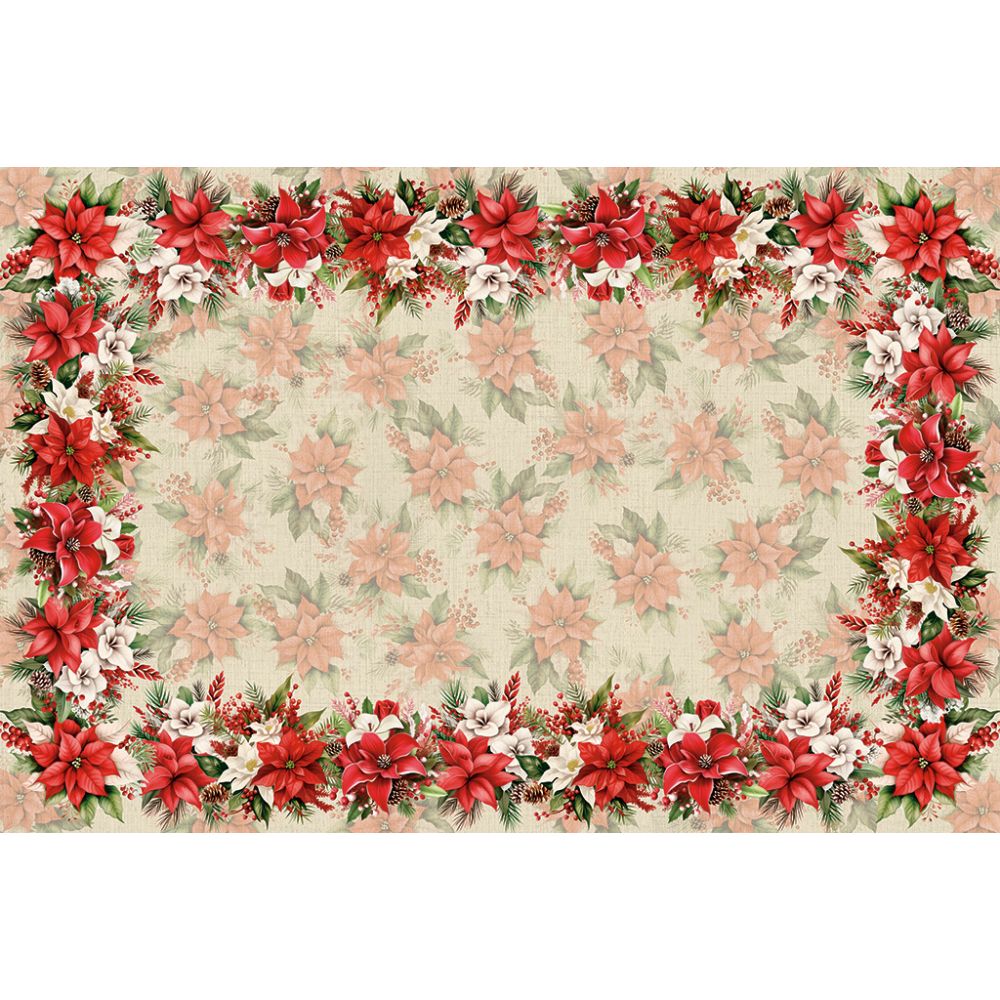 Toalha de Mesa Natal Poinsettia-Vários Tamanhos