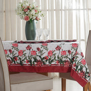 Toalha de Mesa Facile Flores Rosa - Vários Tamanhos