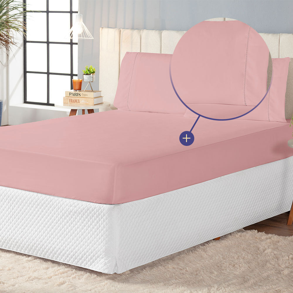 Jogo de Cama Paris Solteiro Ponto Palito - Várias Cores