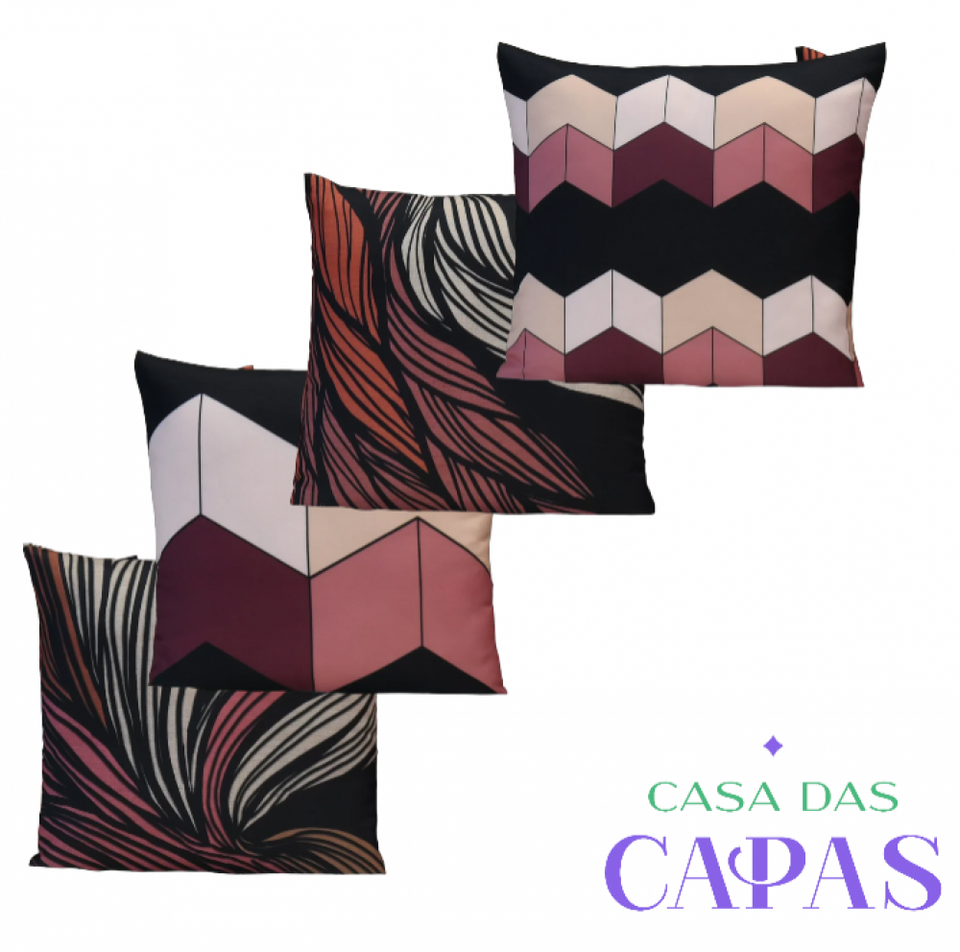 Kit 4 Capas de Almofada - Raízes