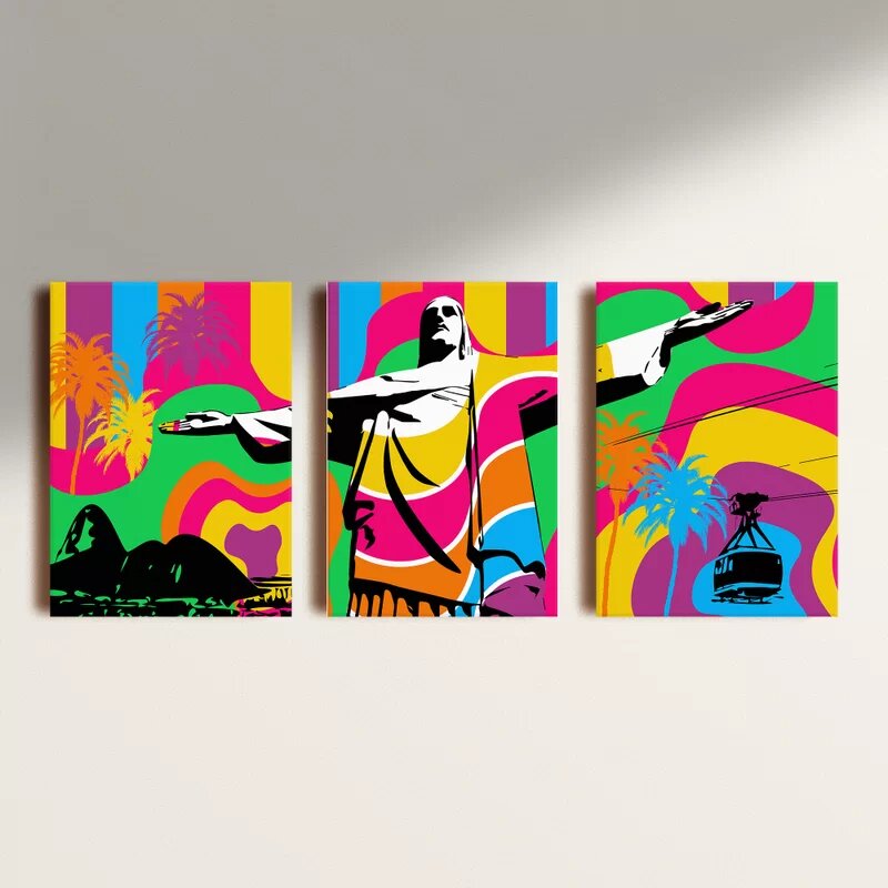 Conjunto com 3 de Quadros Decorativos - Carioca