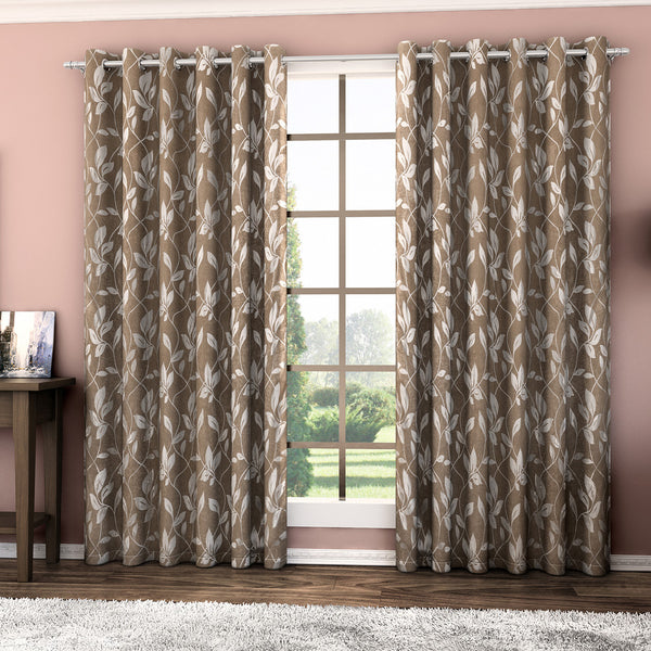 Cortina Blackout Tecido Jacquard - Marrom