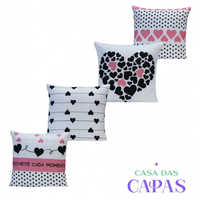 Kit 4 Capas de Almofada - Love