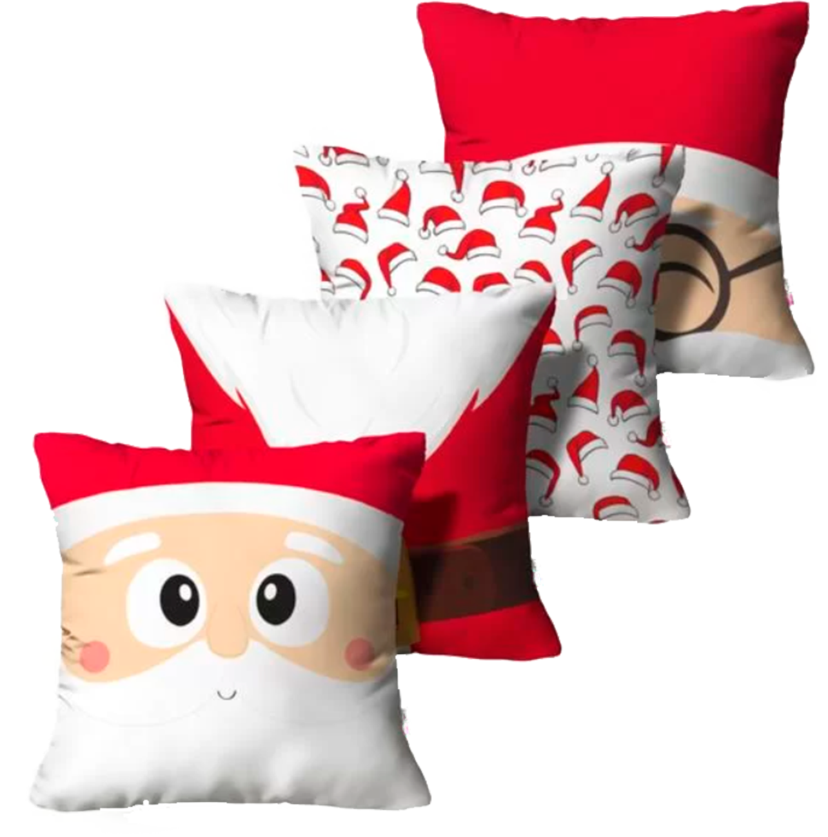 Kit 4 Capas de Almofada - Papai Noel