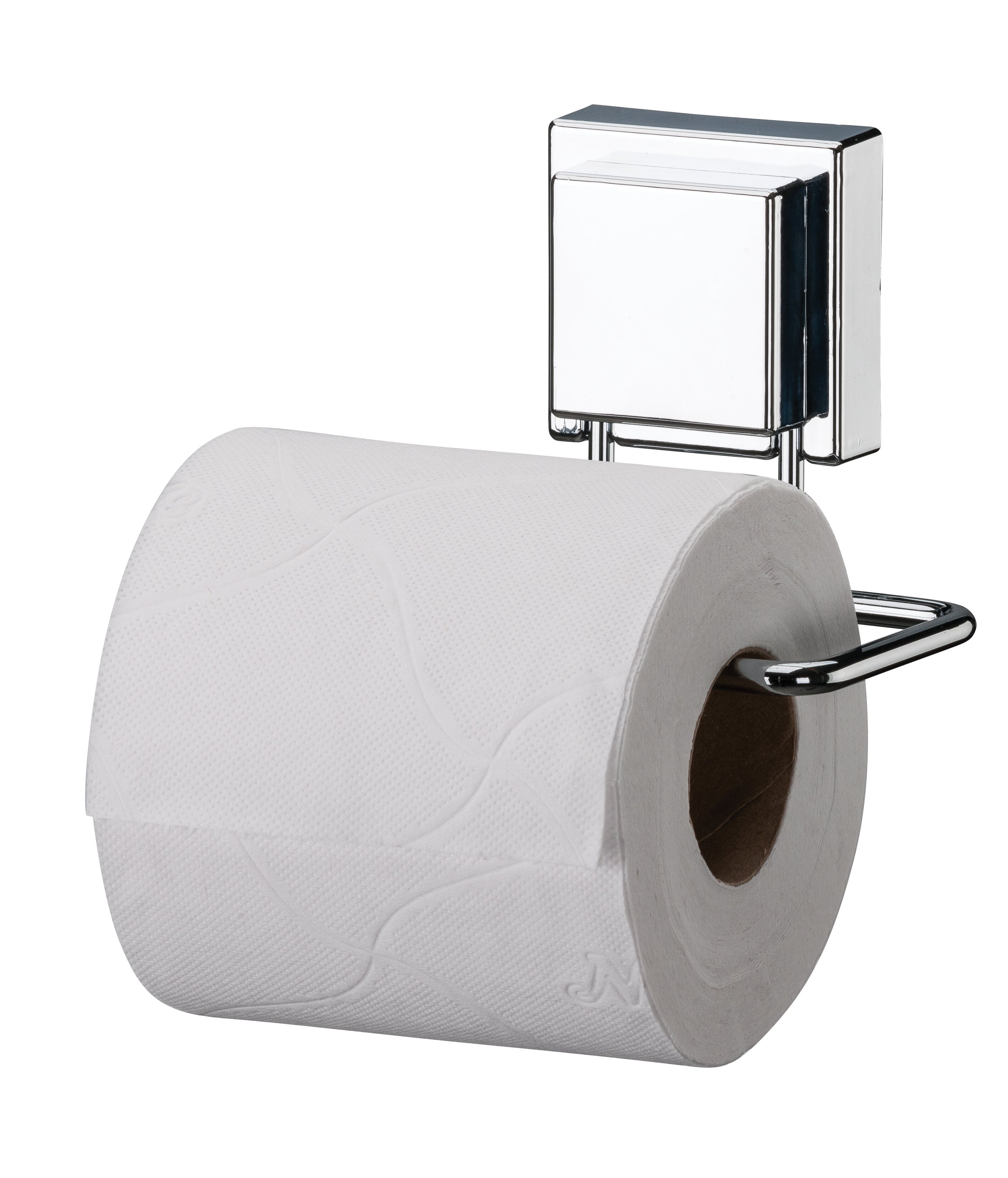 Porta Papel Higiênico em Inox Com Ventosa Quadrado