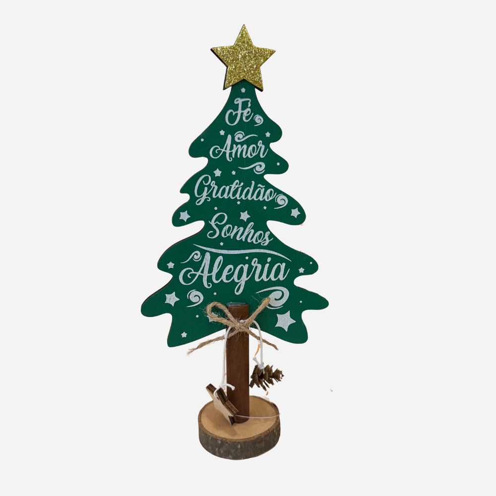 Árvore Natalina em Madeira 26,3 cm x 12cm