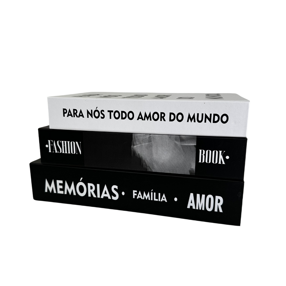 Conjunto Caixa Porta Objetos/Livro Decorativa Luxo - Abraços