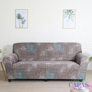 Capa de Sofá Spandex Premium - Abstrato Marrom