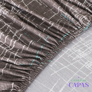Capa de Sofá Spandex Premium - Abstrato Marrom