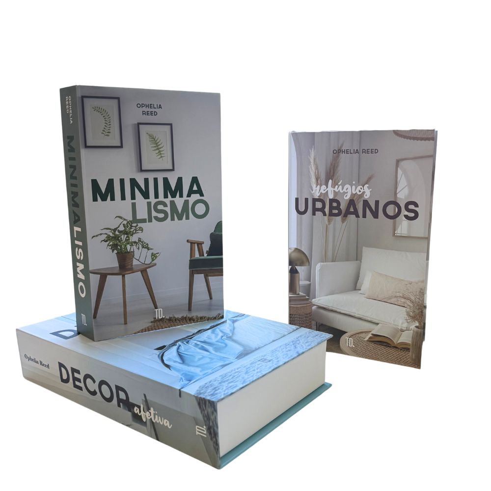 Kit 3un Caixa Porta Objeto Livro Fake Decorativo - Afetiva