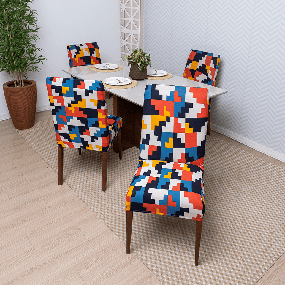 Capa de Cadeira Spandex - Tetris casadas-capas