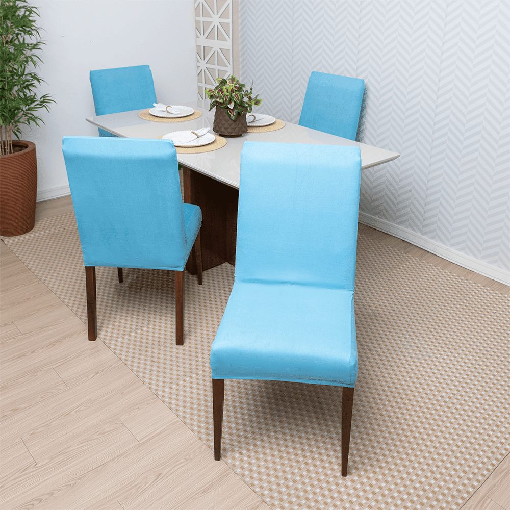 Capa de Cadeira Anti Gato Suede - Azul Claro