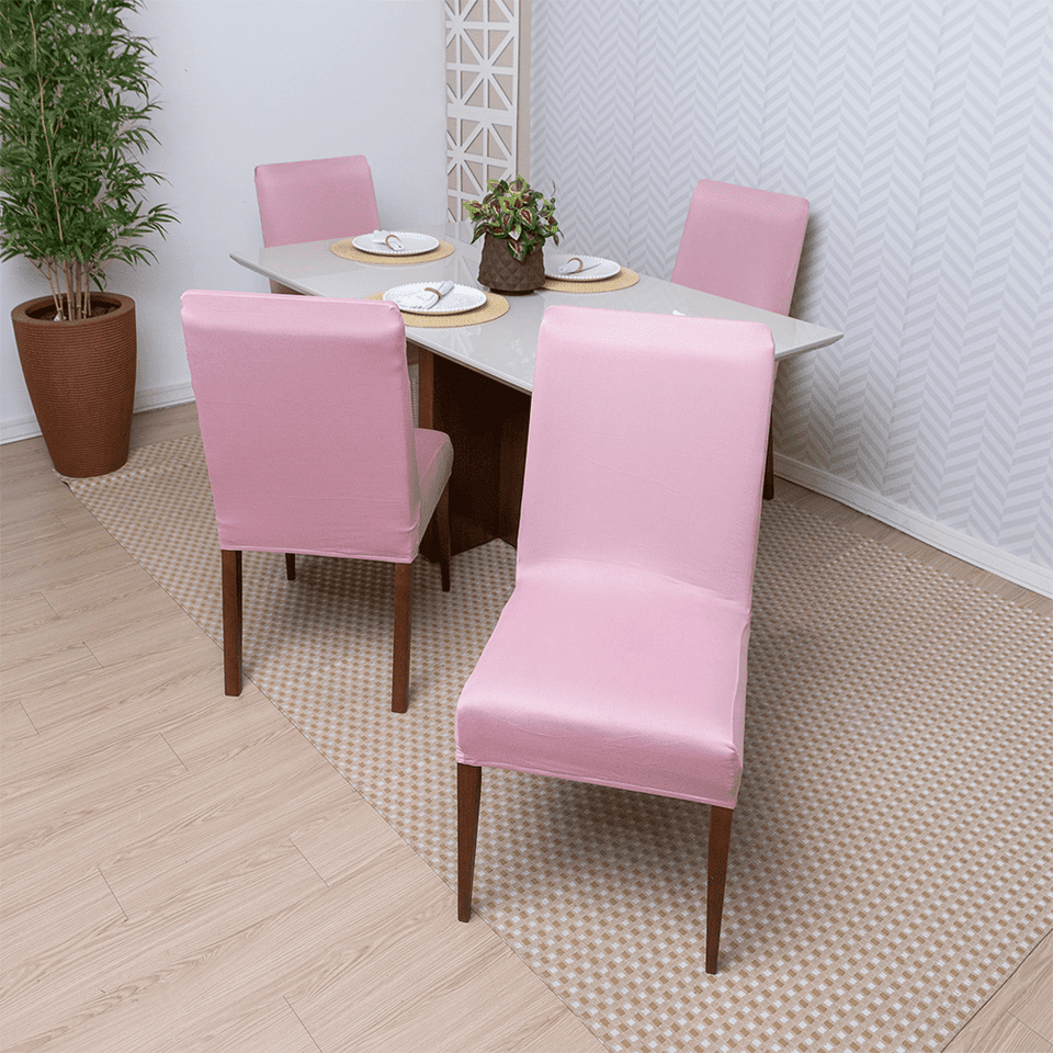 Capa de Cadeira Spandex  Premium- Rosa Claro