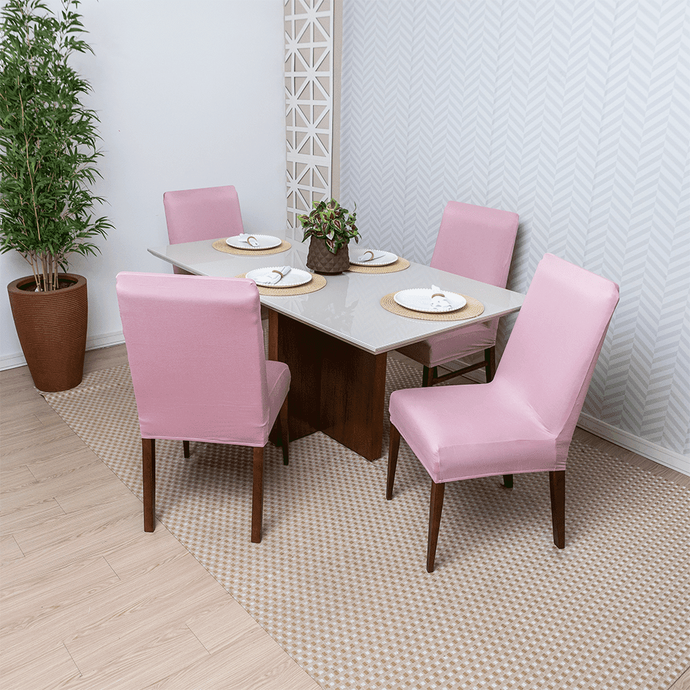 Capa de Cadeira Spandex  Premium- Rosa Claro