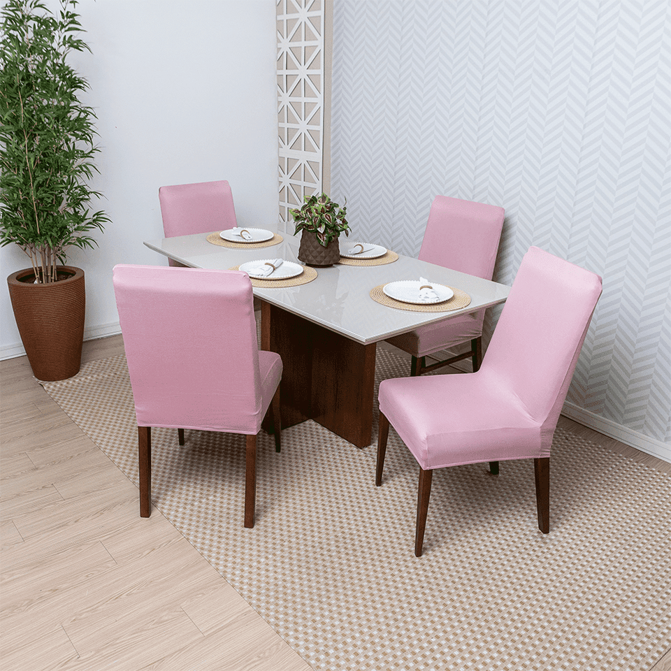 Capa de Cadeira Spandex  Premium- Rosa Claro