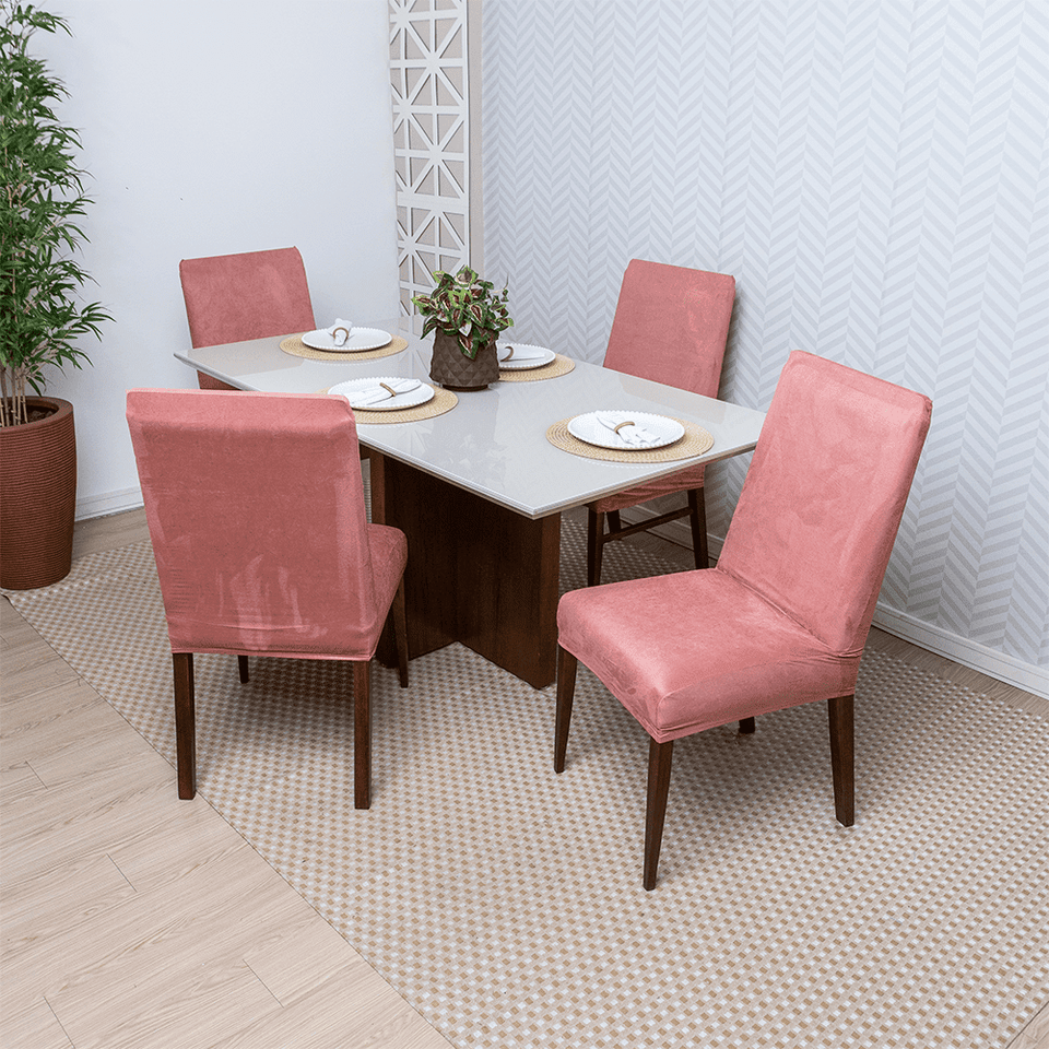 Capa de Cadeira Anti Gato Suede - Rosa