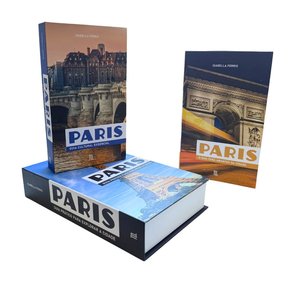 Kit 3un Caixa Porta Objeto Livro Fake Decorativo - Arco do Triunfo