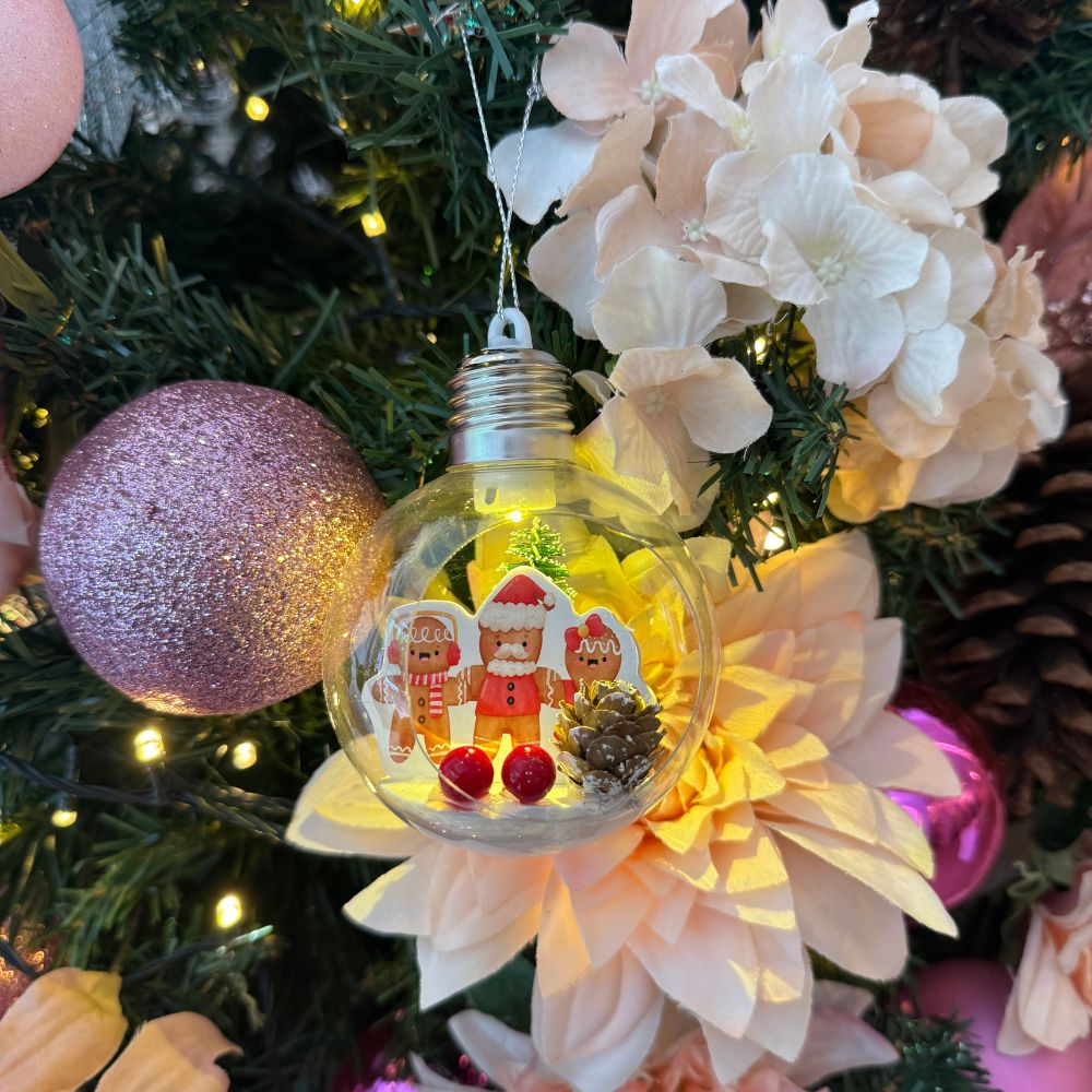 Enfeite decorativo Bola de Natal com Led