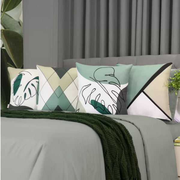 Kit 4 Capas de Almofada - Costela de Adão Verde