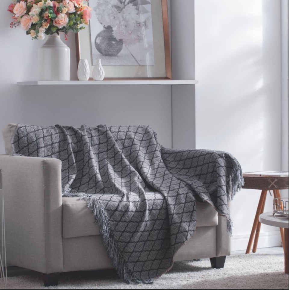 Manta Jacquard para Sofá - Vitral Castor
