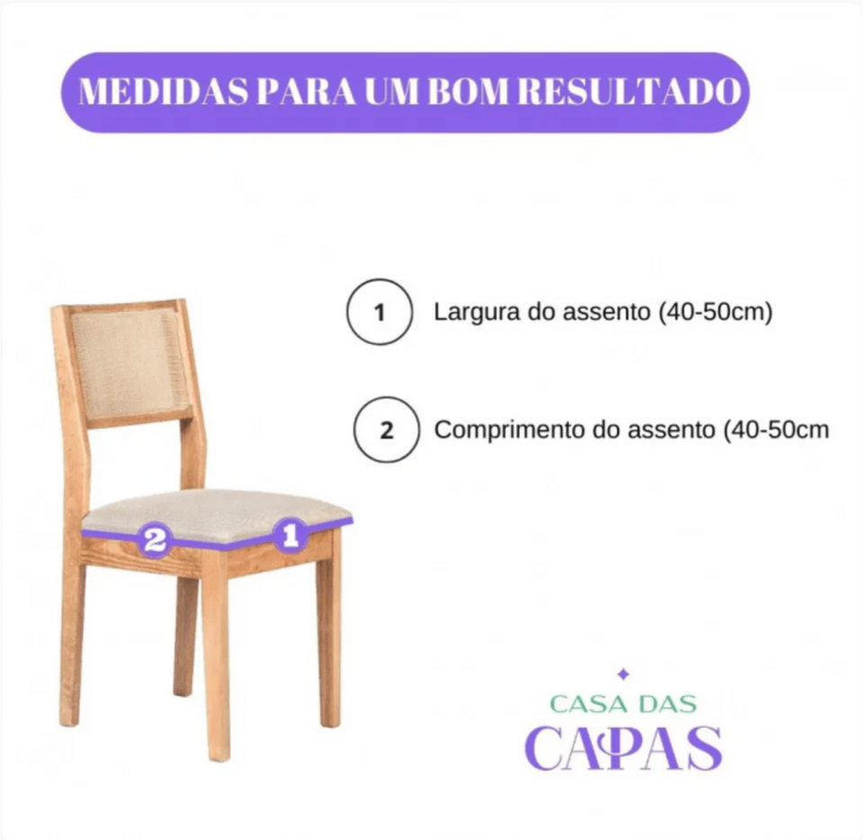 Capa para Assento de Cadeira em Suede -  Areia