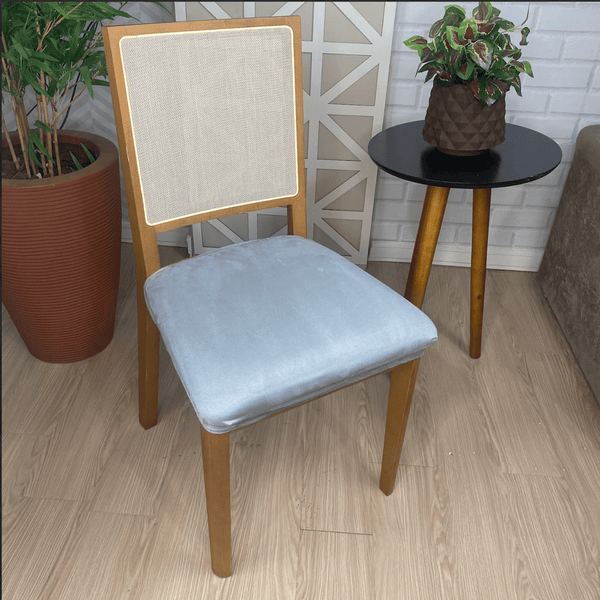 Capa para Assento de Cadeira Suede - Cinza Claro