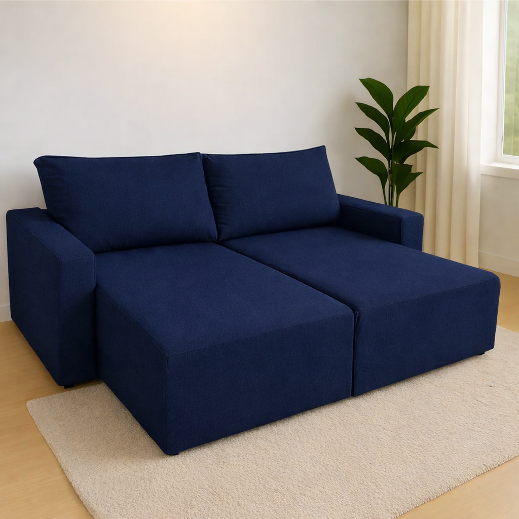 Capa para Sofá Retrátil Braço Completo - Azul Marinho
