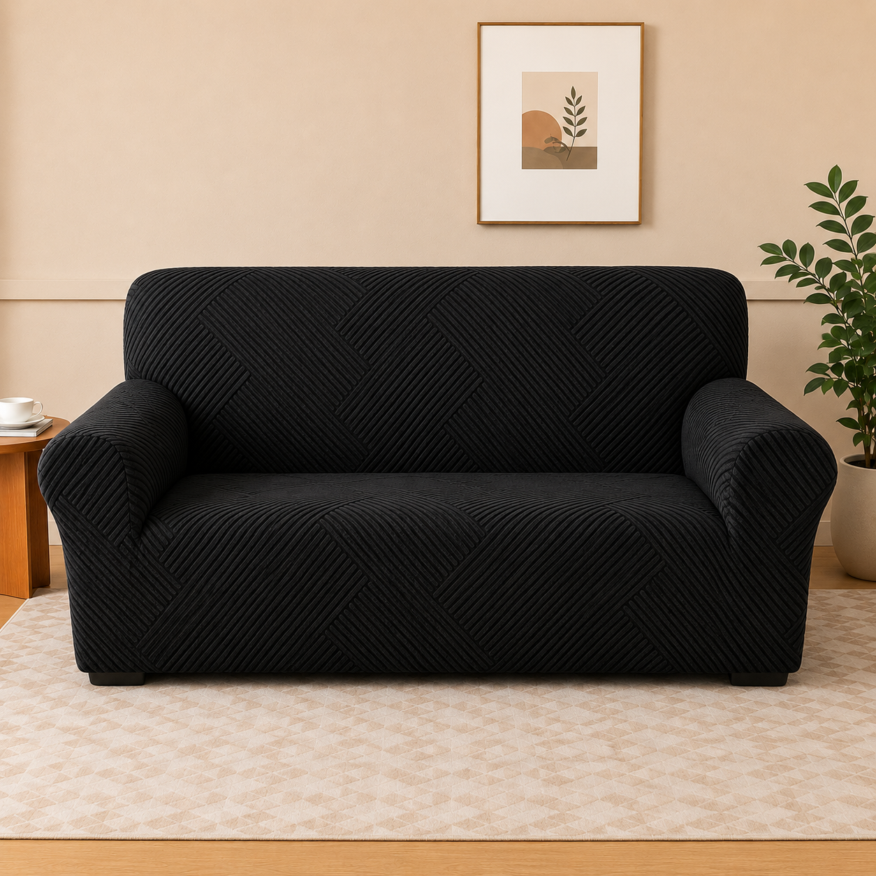 Capa de Sofá Suede Alto Relevo- Linhas