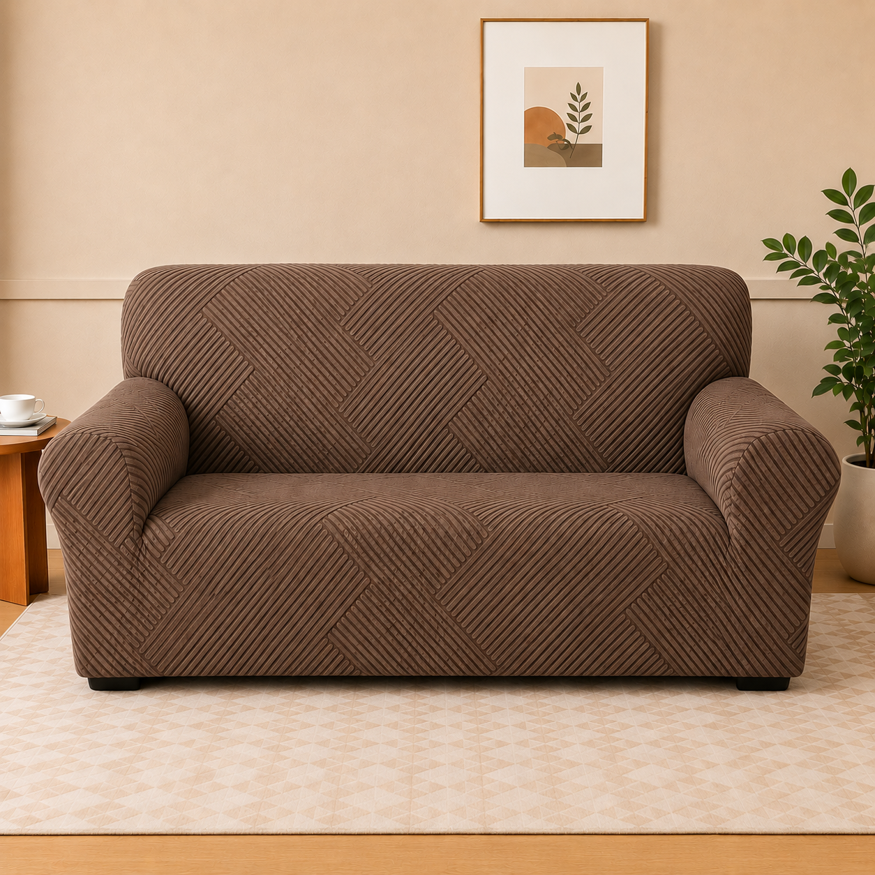 Capa de Sofá Suede Alto Relevo- Linhas