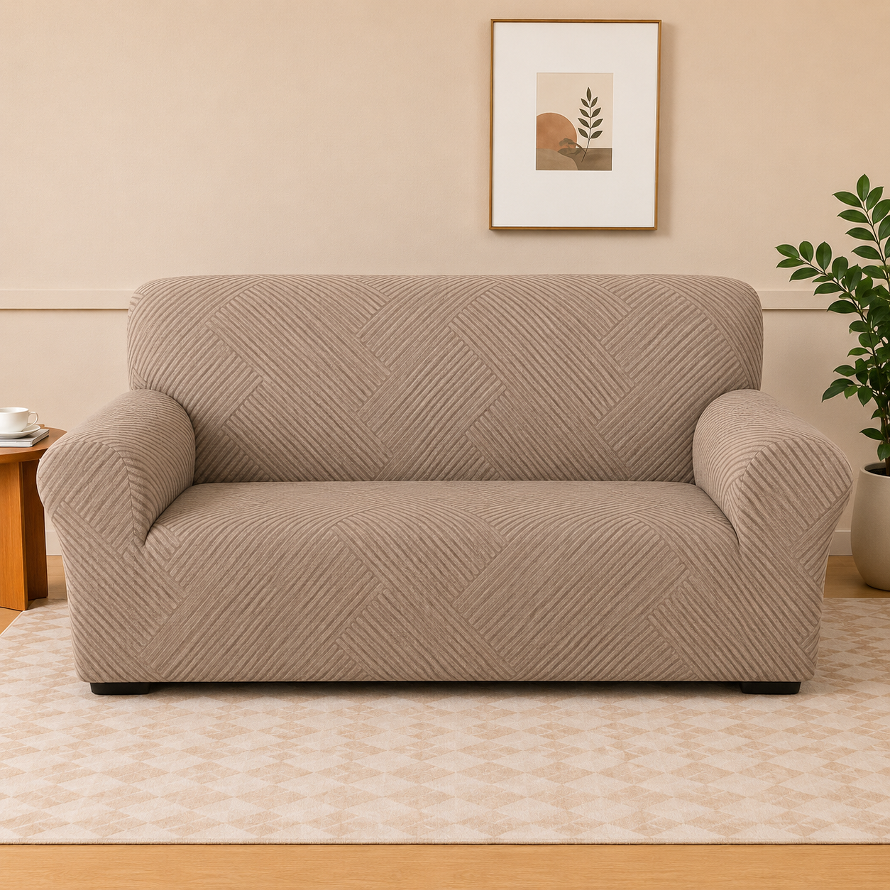 Capa de Sofá Suede Alto Relevo- Linhas