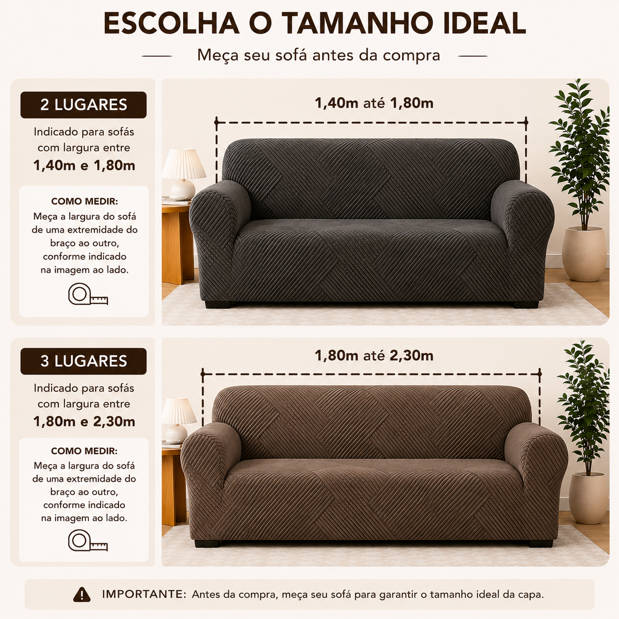 Capa de Sofá Suede Alto Relevo- Seta