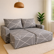 Capa para Sofá Retrátil Braço Completo - Pântano Fundo Cinza