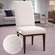 Capa de Cadeira Alto Relevo Suede Trama- Off White