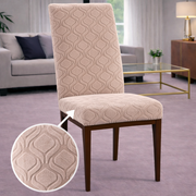 Capa de Cadeira Alto Relevo Suede Gota- Bege