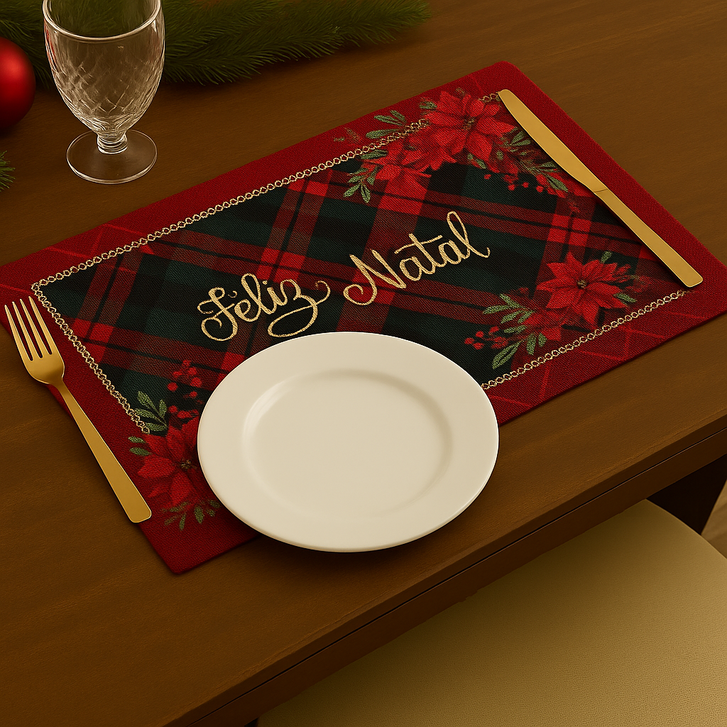 Jogo Americano Natalino 43cm x 28cm - Envio Sortido