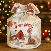 Porta Panetone Natal- Moinho Vermelho