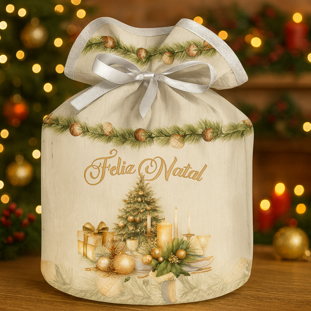 Porta Panetone Natal- Boho Verde