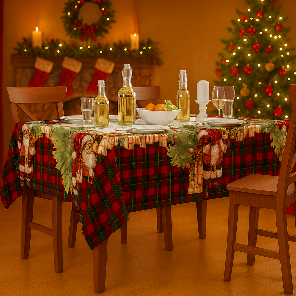 Toalha de Mesa Natalina- Noel Xadrez