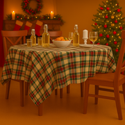 Toalha de Mesa Natalina- Xadrez Vintage