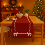 Trilho de Mesa Cordoba 1,43x 46cm Natal- Laço Vermelho