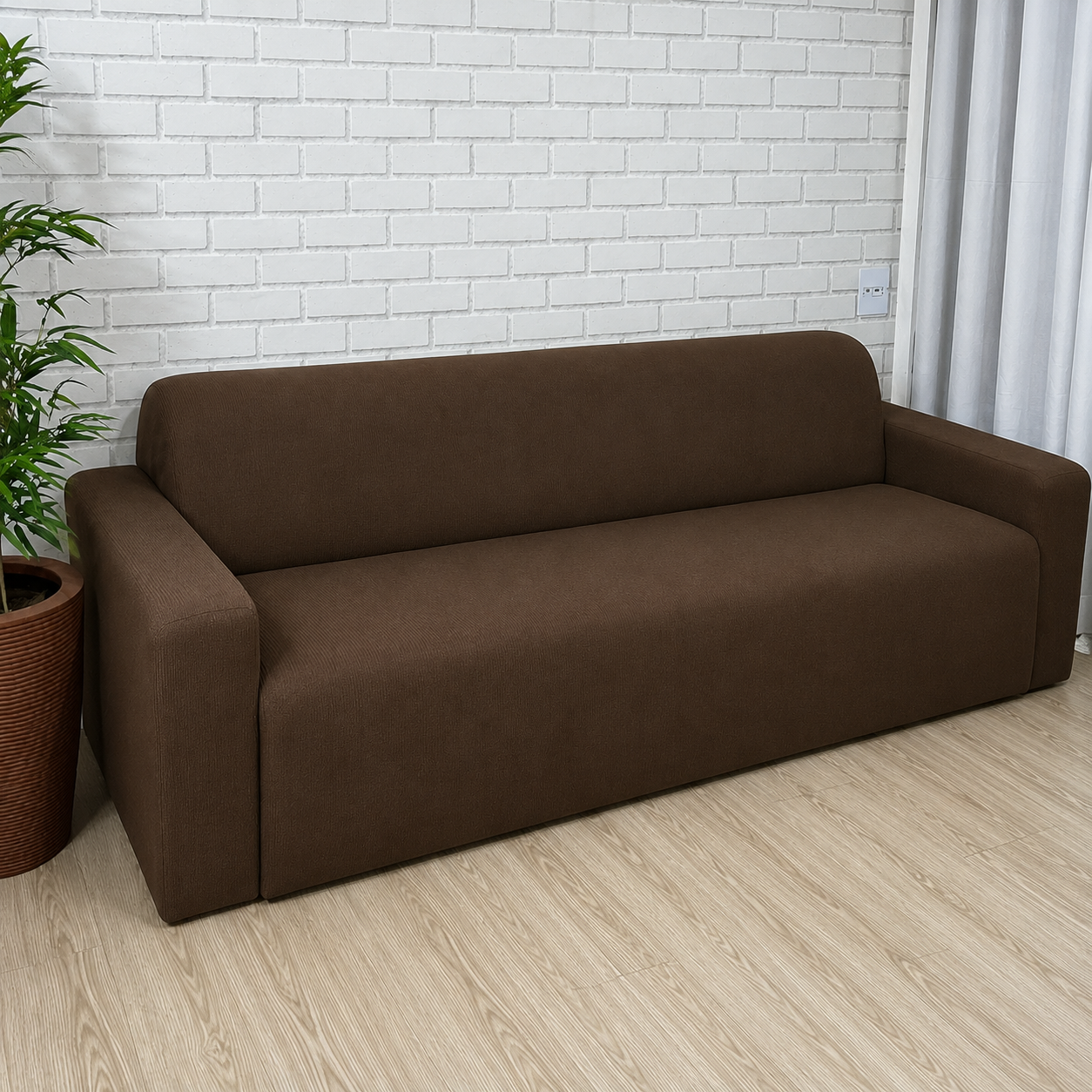 Capa de Sofá Spandex Premium - Marrom