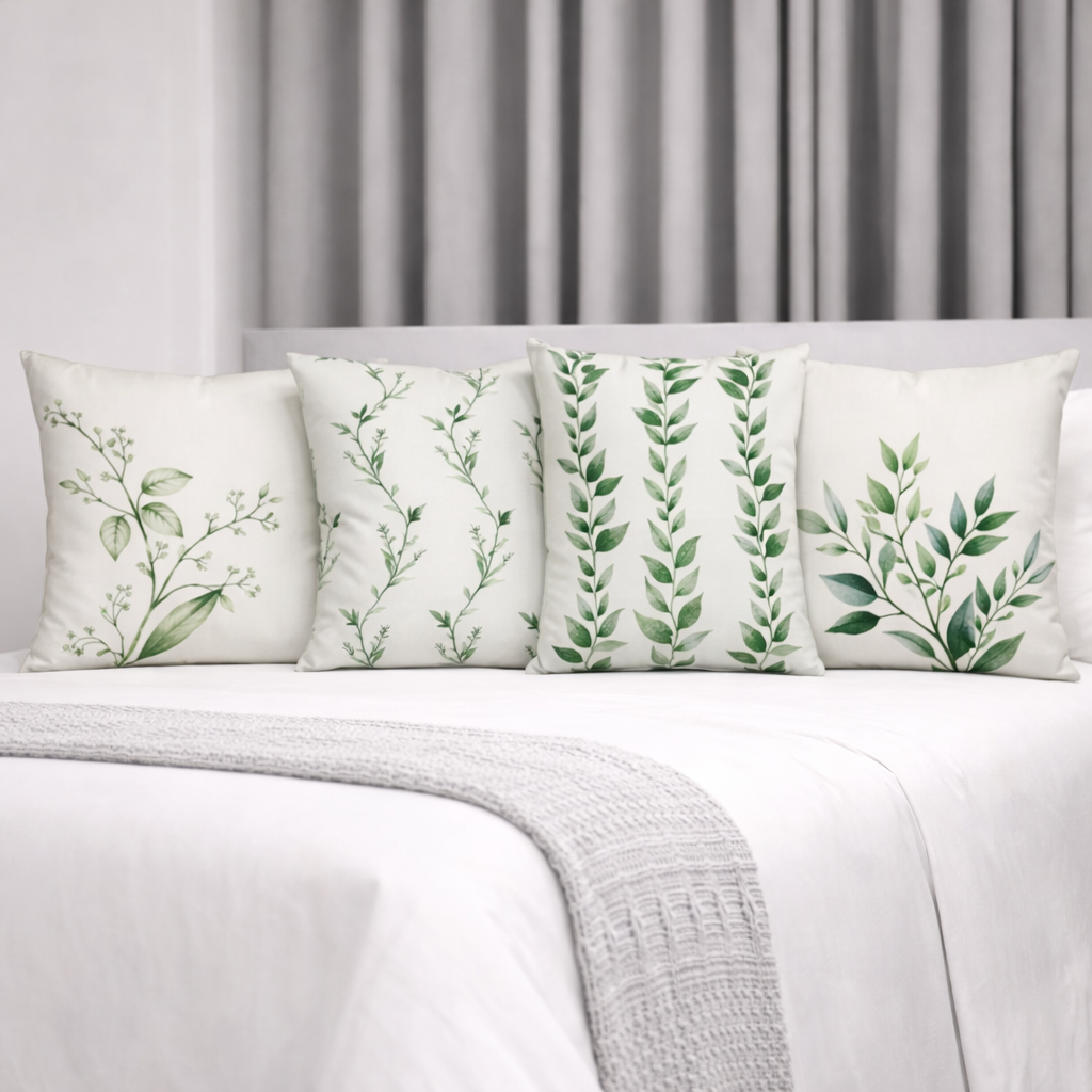 Kit 4 Capas de Almofada - Galhos e Folhas