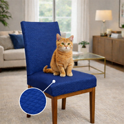 Capa de Cadeira Resistente à Gato em Matelassê - Azul Marinho
