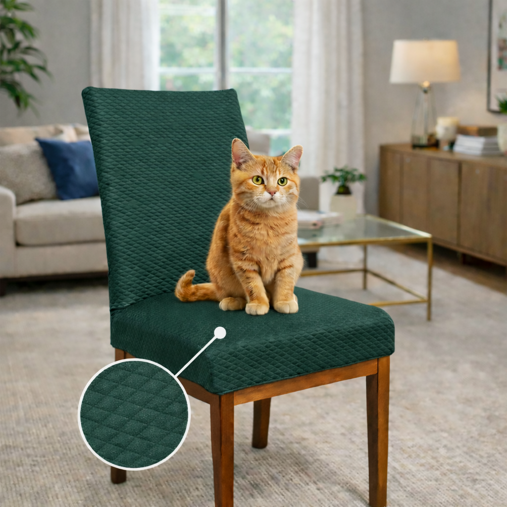 Capa de Cadeira Resistente à Gato em Matelassê - Verde